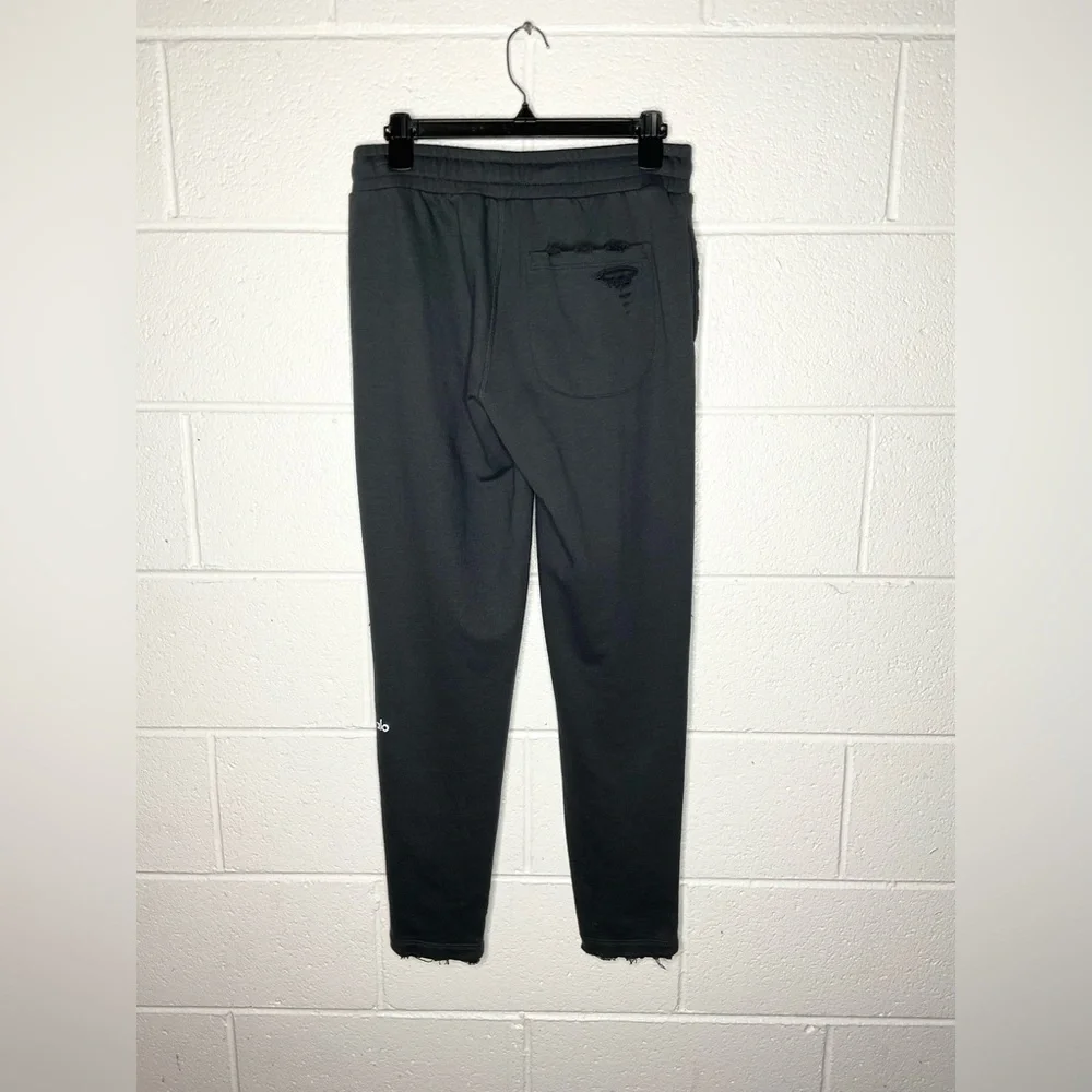 < ALO Yoga Black Distressed Slim Fit Joggers > - Picture 4 of 4